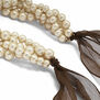Cotton pearl silk ribbon necklace by Anq
